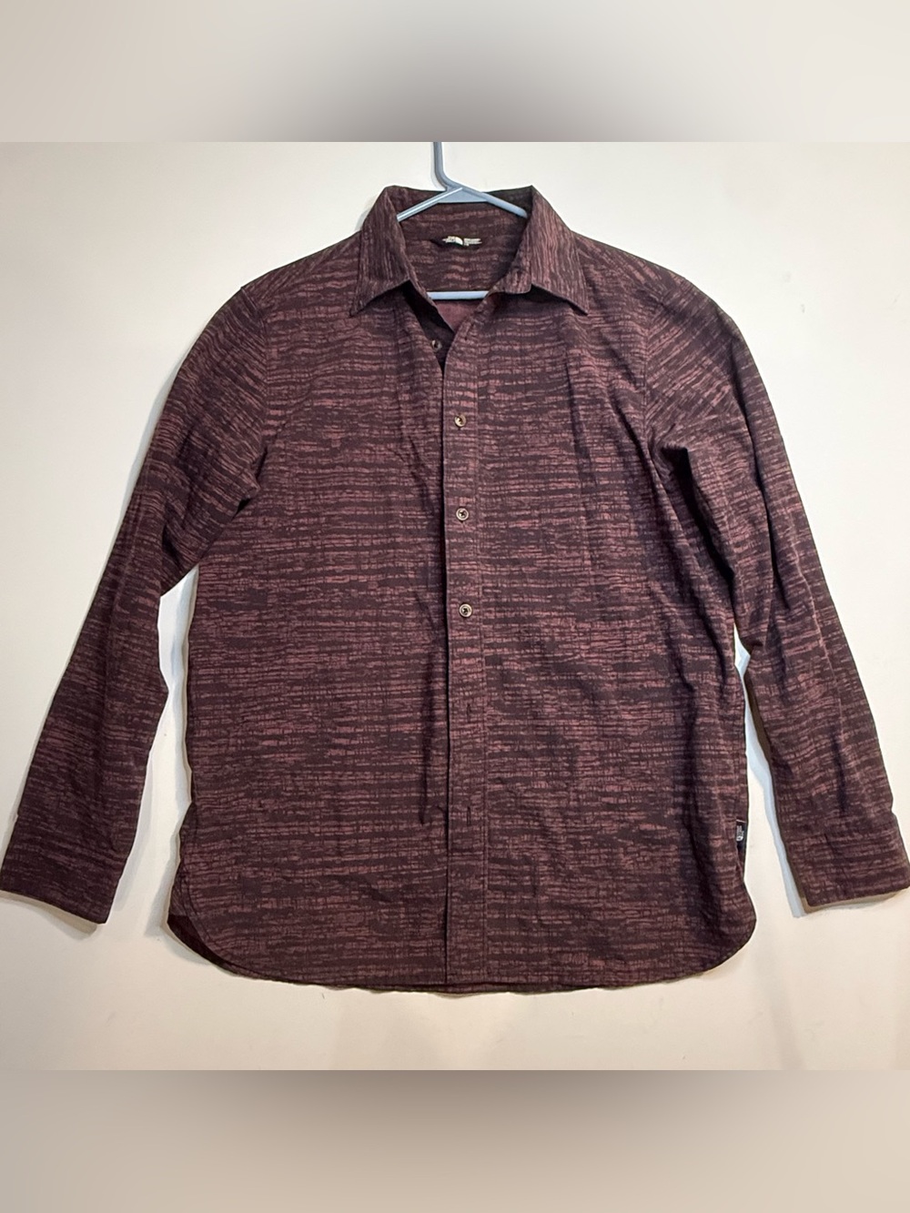 The North Face Men's Burgundy Heather Long Sleeve Button-Down Shirt